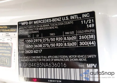 2022 Mercedes-Benz Gle 350 4Matic z USA, uszkodzony, nr VIN 4JGFB4KB5NA636016